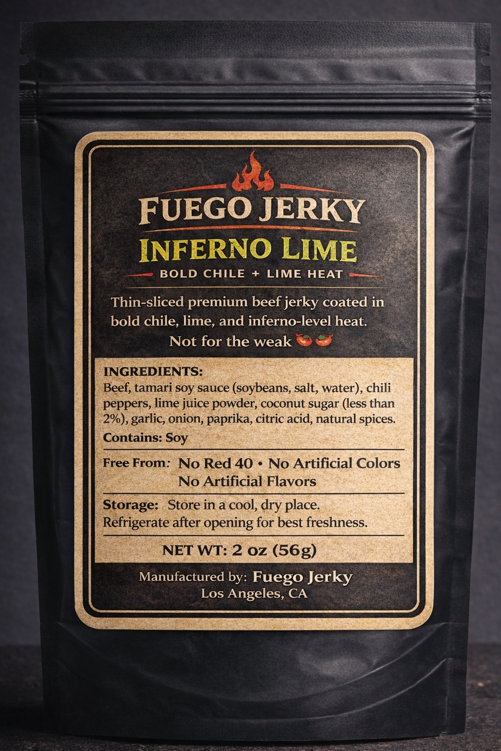 Inferno Lime Beef Jerky (2 oz) 🍋🔥